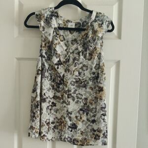 CAbi Black and Gray Ruffled Sleeveless Tank Top Size L. EUC